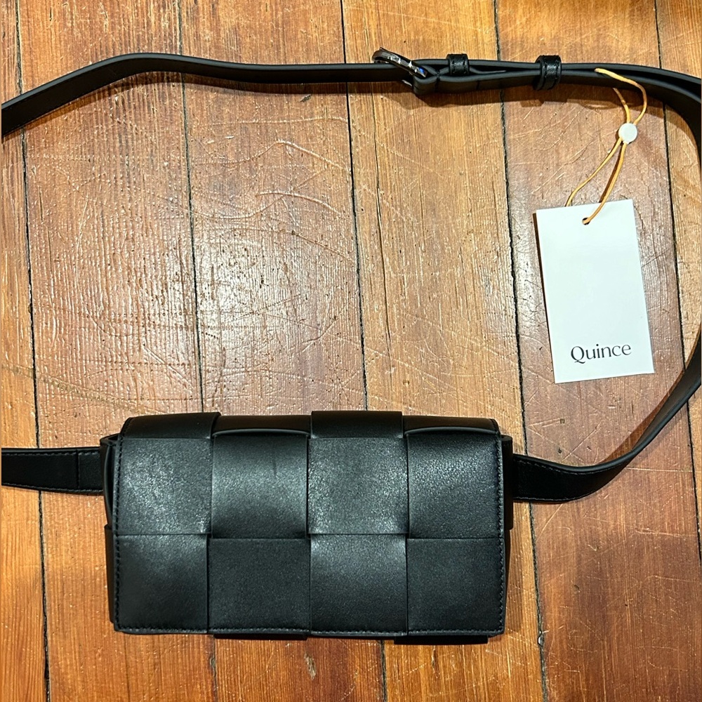 QUINCE Italian Leather Handwoven Box Belt Bag